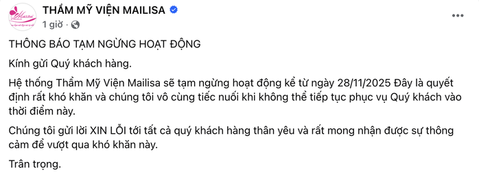 TMV Mailisa lên tiếng chân thành xin lỗi người dùng và tiếc nuối vì thông báo ngừng hoạt động: “Nói rõ 1 câu khiến ai cũng xót xa”
