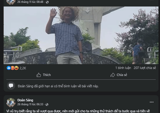 Bài đăng cuối cùng gây á:m ản:h của Đoàn Văn Sáng trước khi bị bắ:t vì ra t:ay với Nguyễn Xuân Đạt ở Lạng Sơn